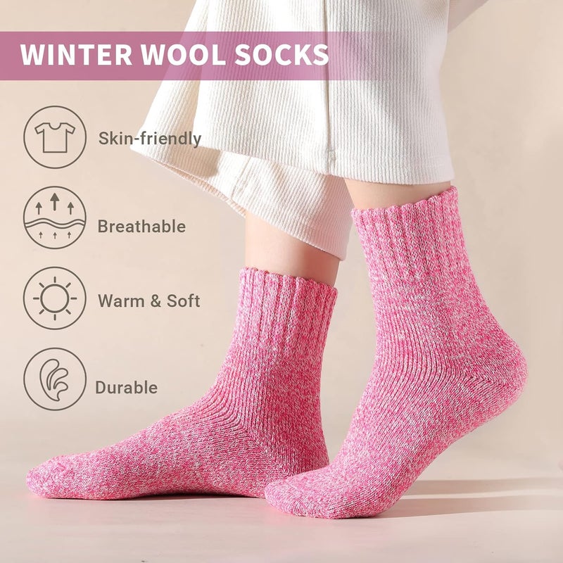 Clothclose Wool Socks - Winter Warm Wool Socks for Women Men, Soft Cozy Sock, Thick Knit Crew Boot Sock for Women Men - Image 4